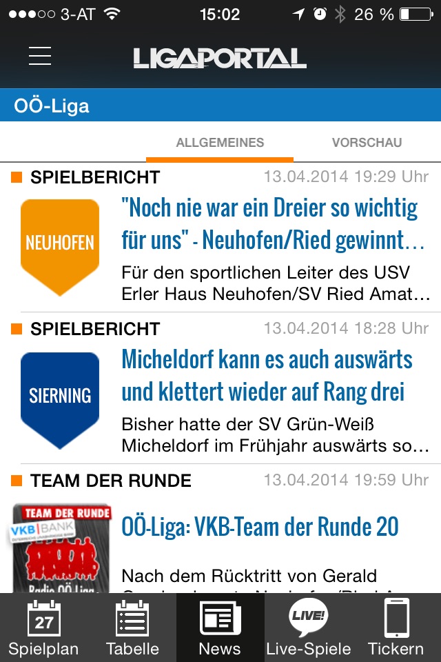 Ligaportal Fußball Live-Ticker screenshot 2