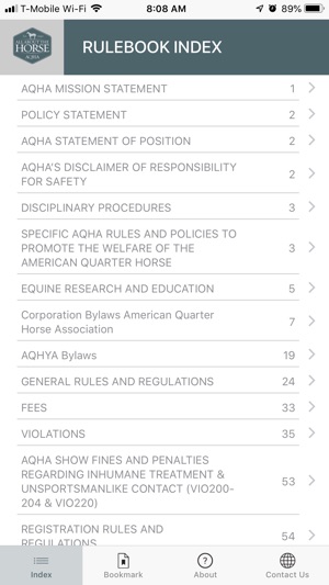 AQHA 2019 Rulebook(圖3)-速報App