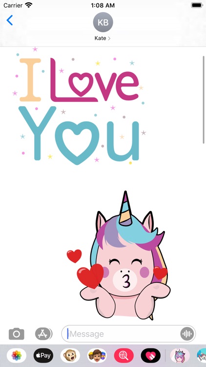 Unicorn Valentine Sticker screenshot-3