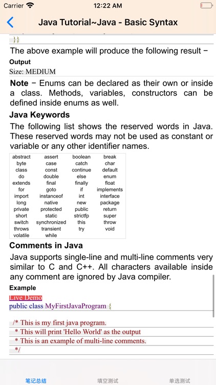 The Tutorials for JAVA