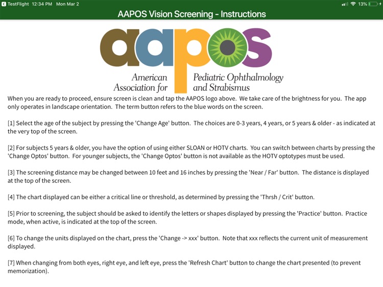 AAPOS Vision Screening App