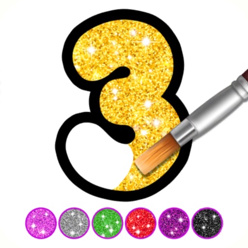 Coloring Glitter Numbers Download