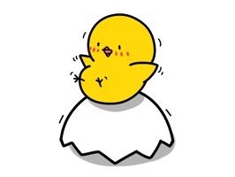 Chick express their feelings in Japanese hiragana