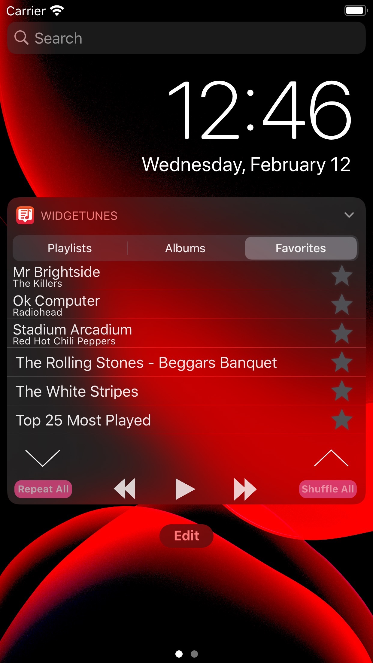 Screenshot do app WidgeTunes - The Music Widget