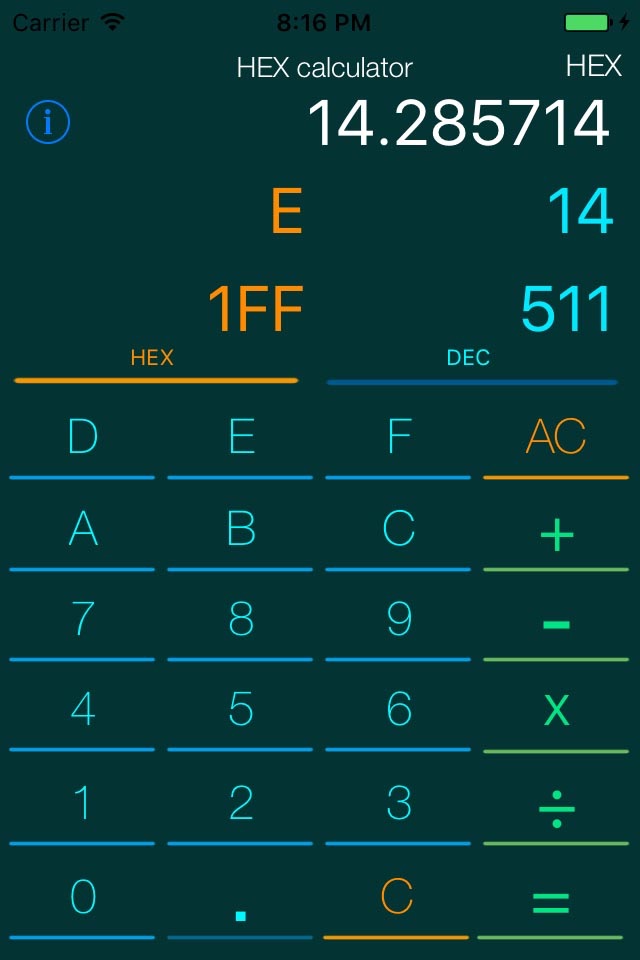 HEX calc pro screenshot 2