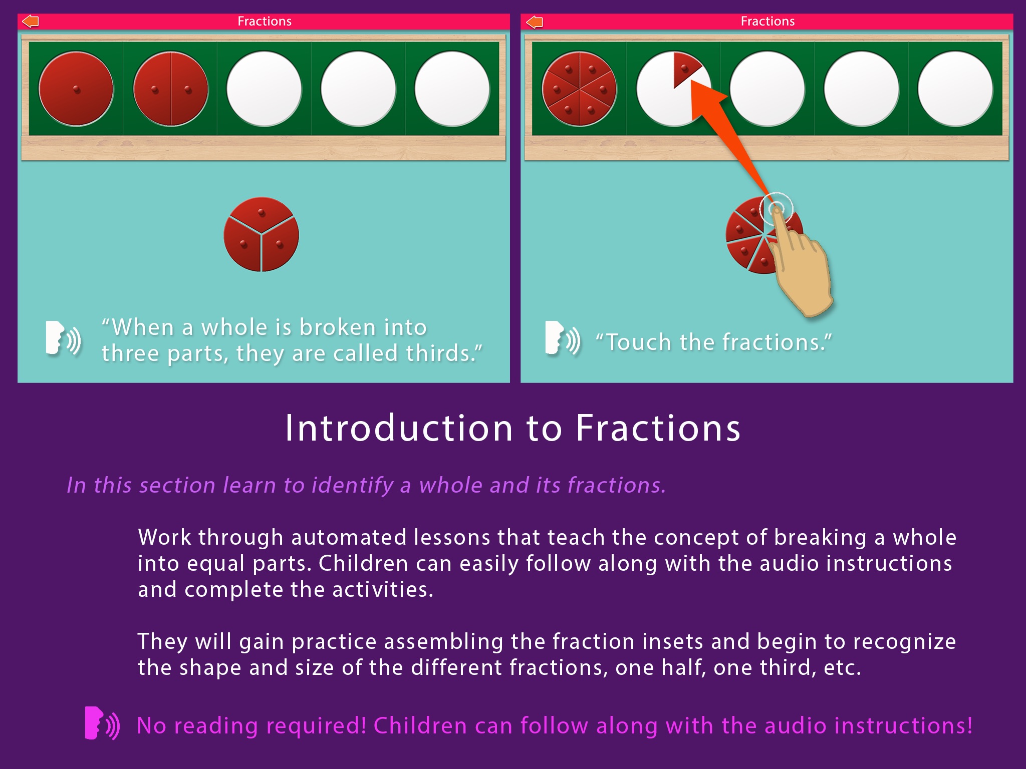 Montessori Preschool Fractions screenshot 2
