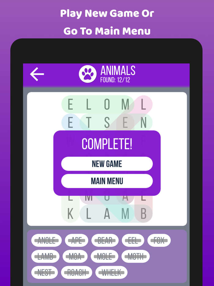 Words Search  Word Scramble