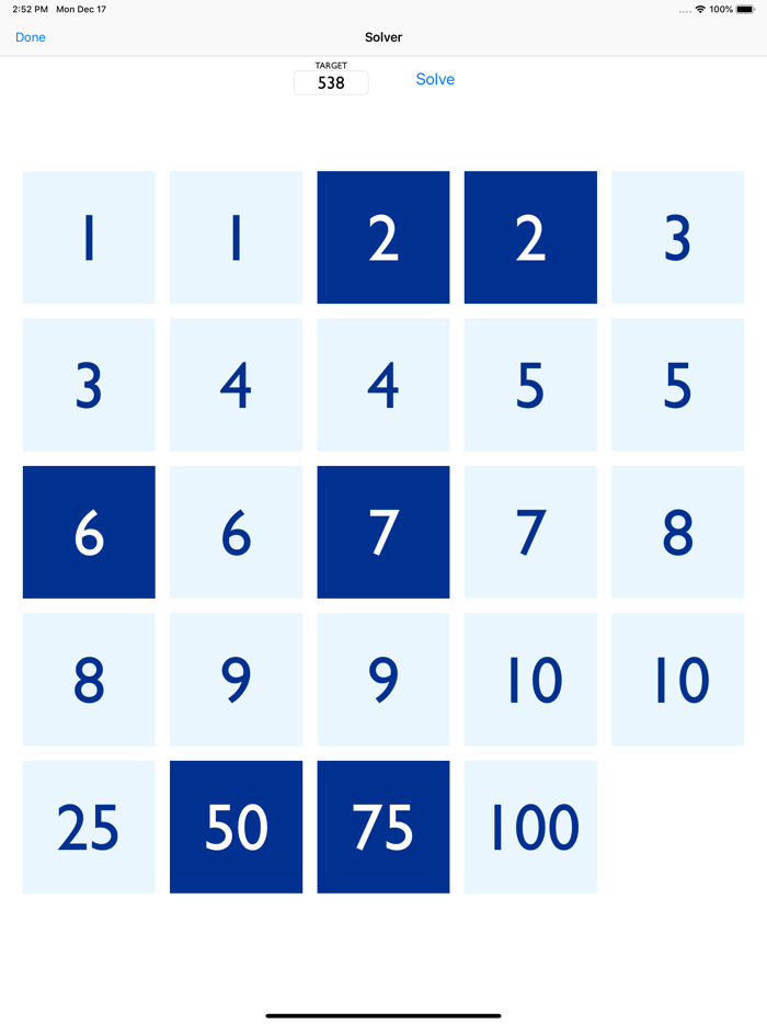 Countdown Game  Solver