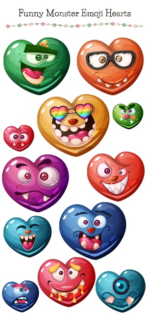 Monster Emoji Hearts