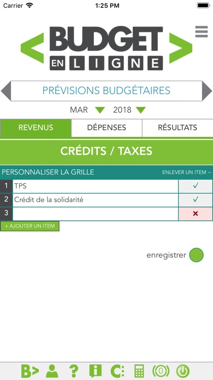 Budget en ligne