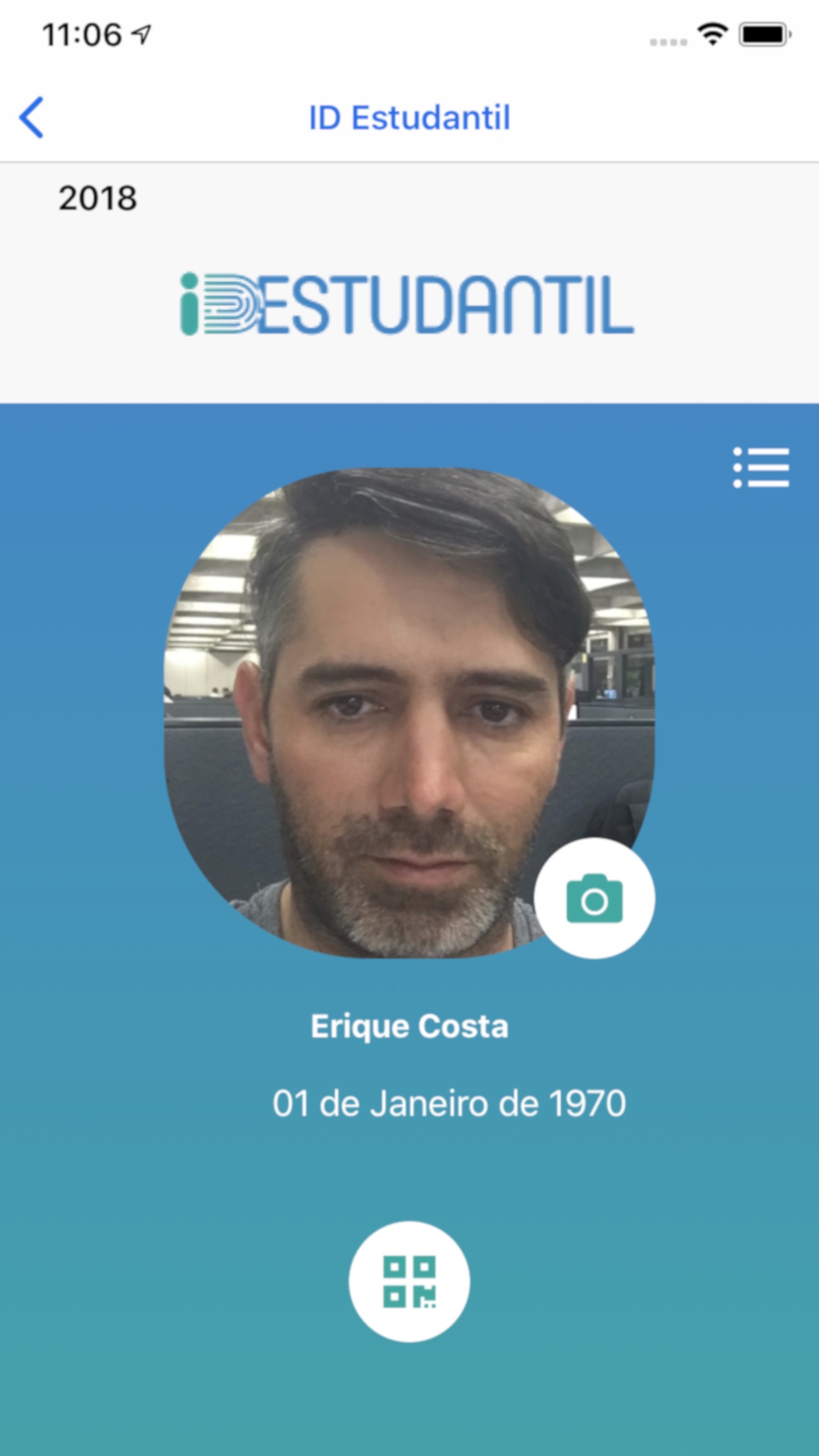 Screenshot do app ID Estudantil