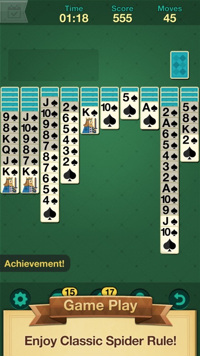 Spider Solitaire Plus! screenshot1