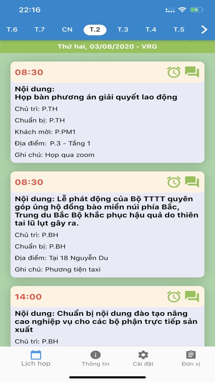 VNPT Lịch Họp