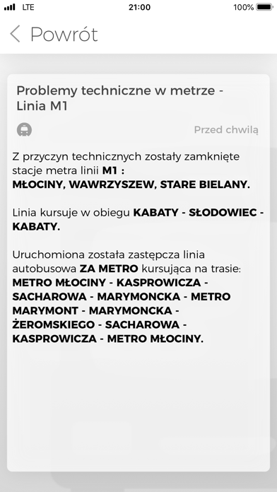 Warszawa: Utrudnienia ZTM screenshot 2