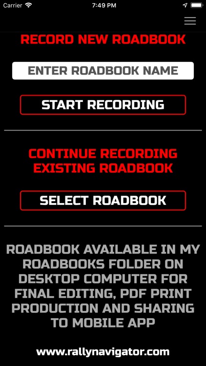 Rally Roadbook Recorder - GPS