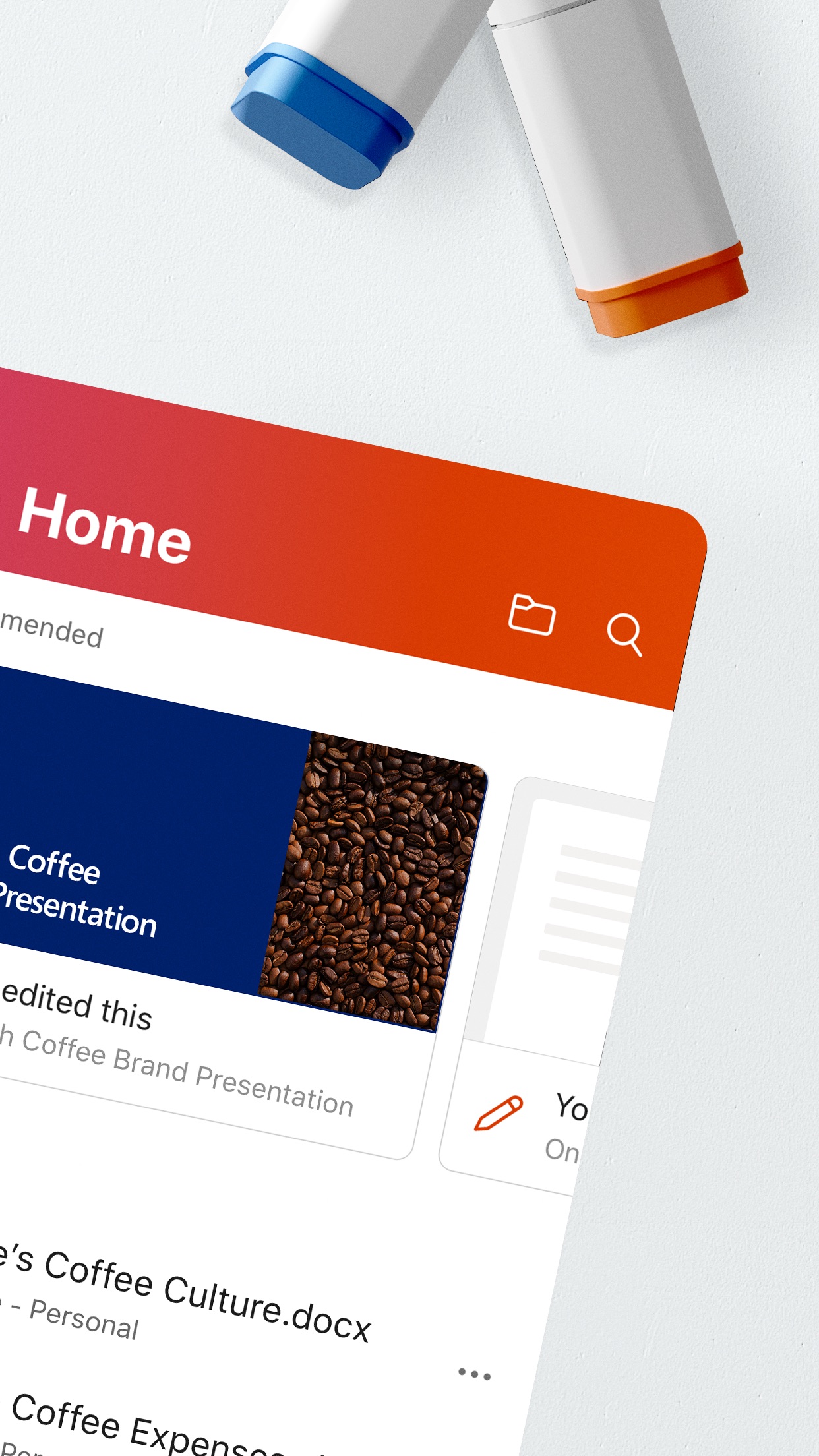 Screenshot do app Microsoft Office