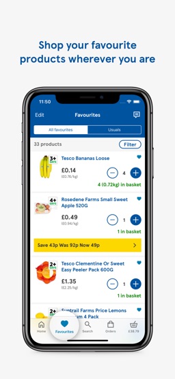 Tesco Groceries for iPhone app screenshot