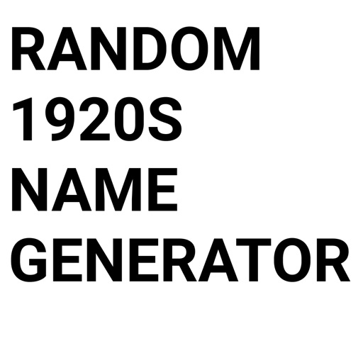 Random 1920s Name Generator