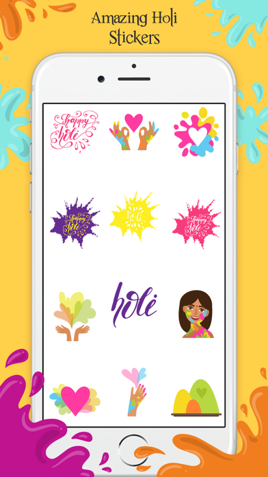 Holi Stickers - Dhuleti Emojis screenshot 3