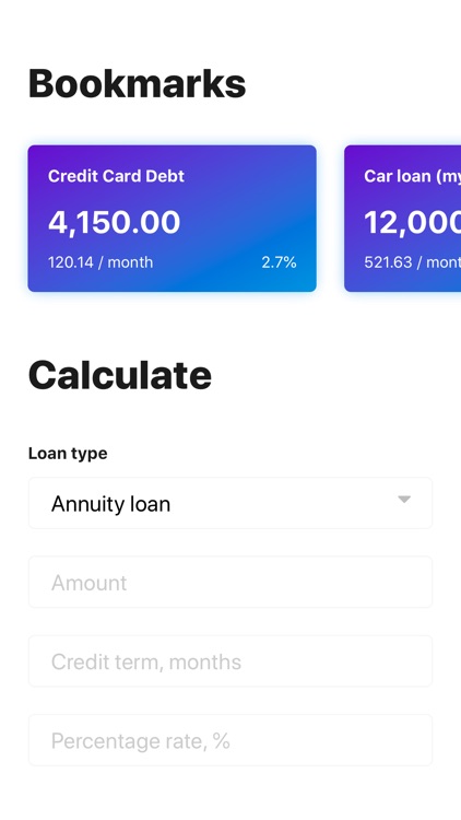 Calculation of loan