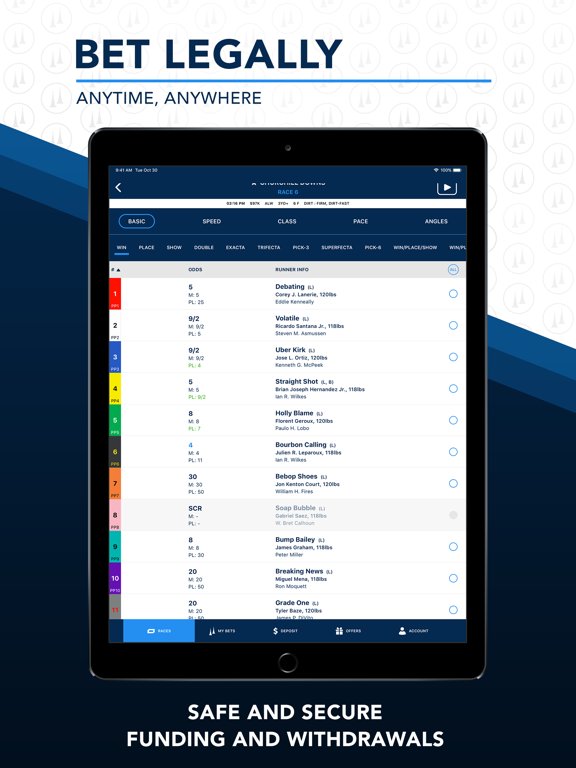 iPad Image of TwinSpires Horse Race Betting