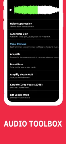 Obrázek 5 Editor de Audio Tool - Pro iphone