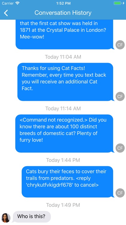 Cat Facts Texts by Matt McWilliam