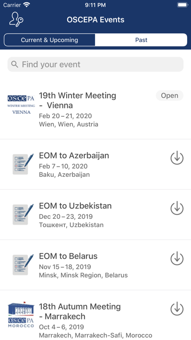OSCE PA Events screenshot 2