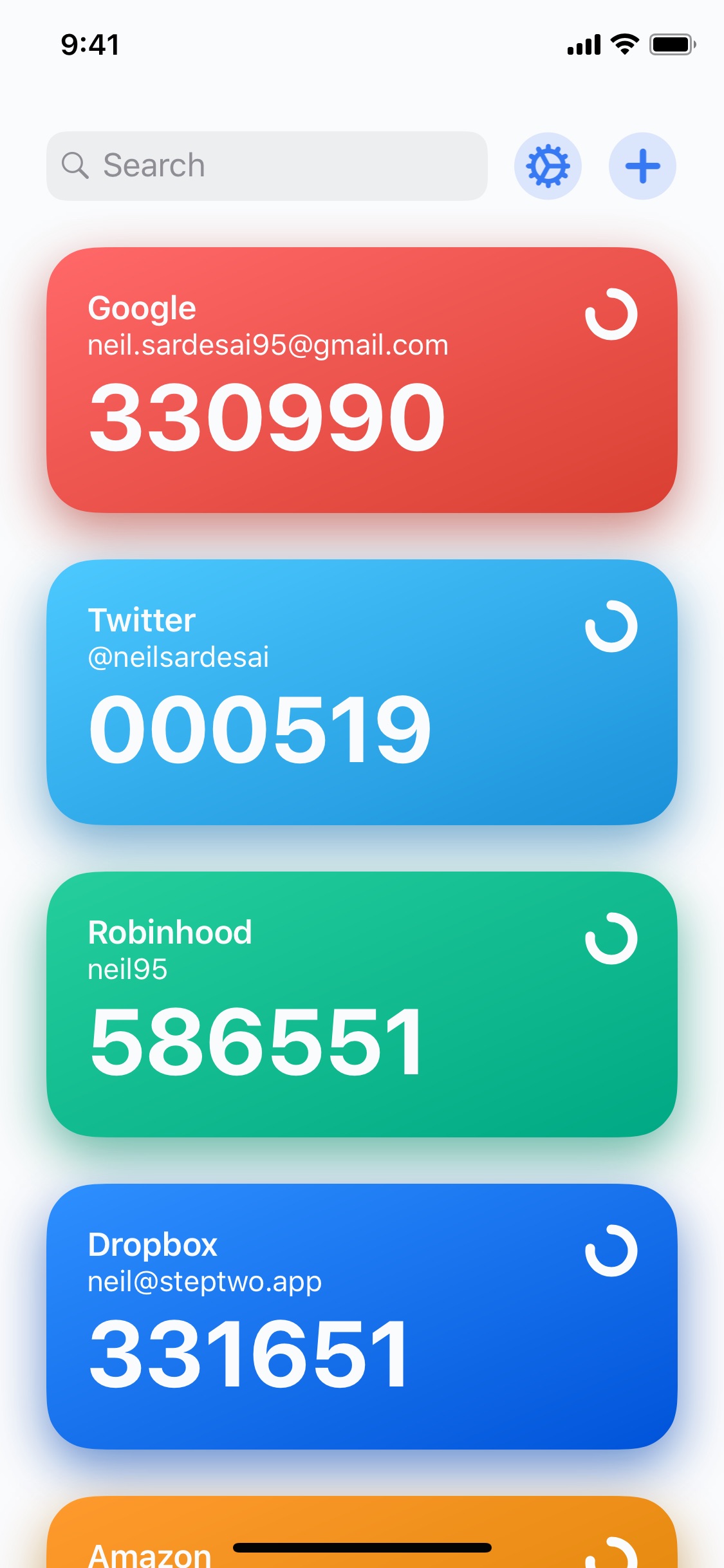 Screenshot do app Step Two