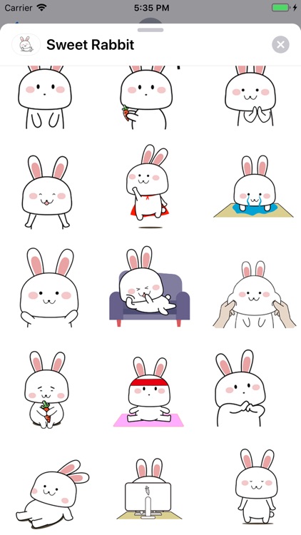 Sweet Rabbit Animated Stickers