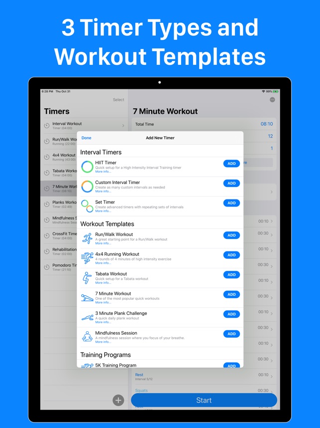apple watch run walk timer