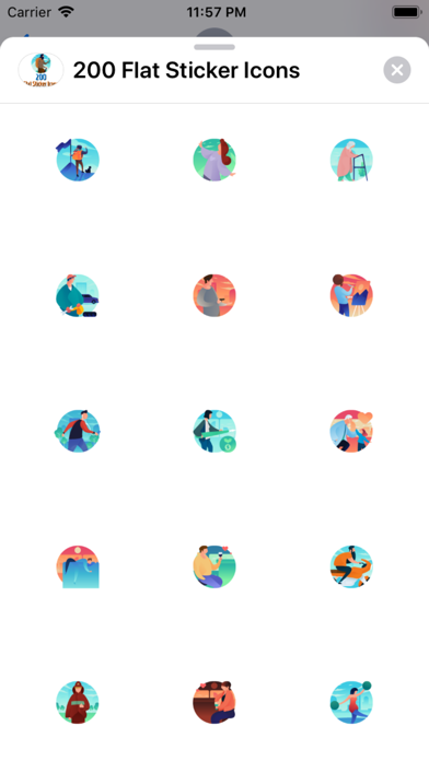 200 Flat Sticker Icons screenshot 3