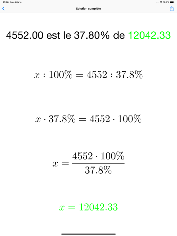 Pourcentages Solver % Pourcentages Solver %