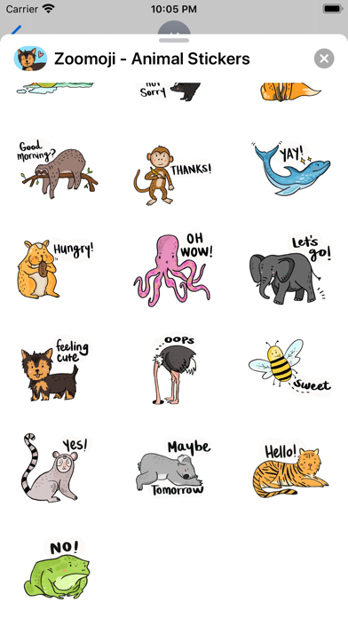 Zoomoji - Animal Stickers screenshot 2