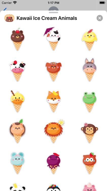 Kawaii Ice Cream Animals