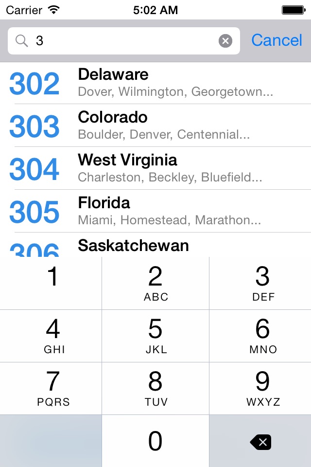 Area Code Directory screenshot 2