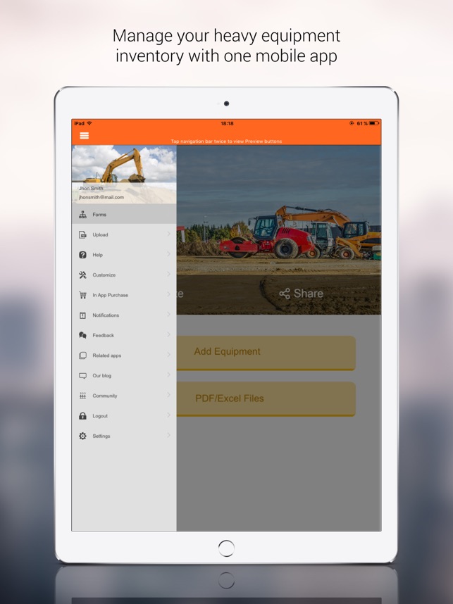 heavy equipment inventory app on the app store