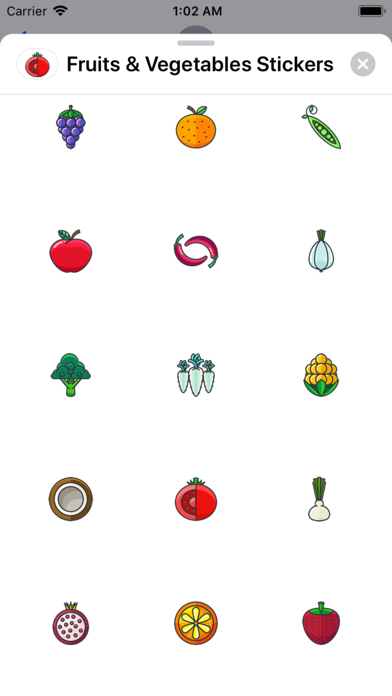 Fruits & Vegetables Stickers screenshot 2