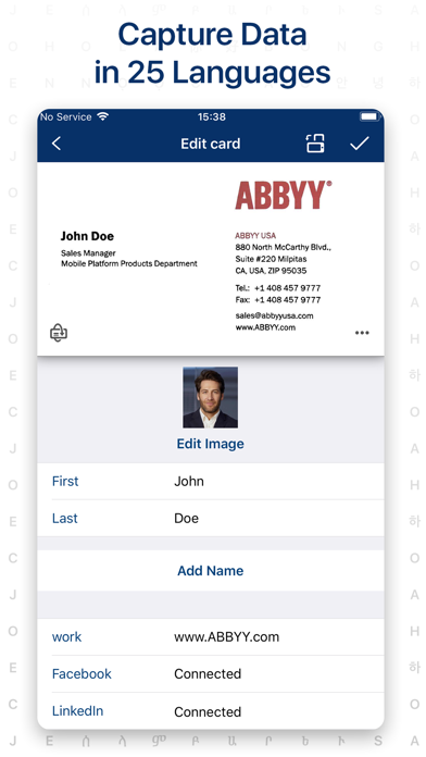 ABBYY Business Card Reader screenshot 2