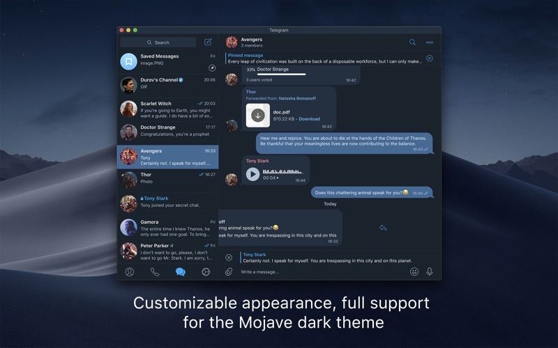 Messenger for Telegram Screenshot