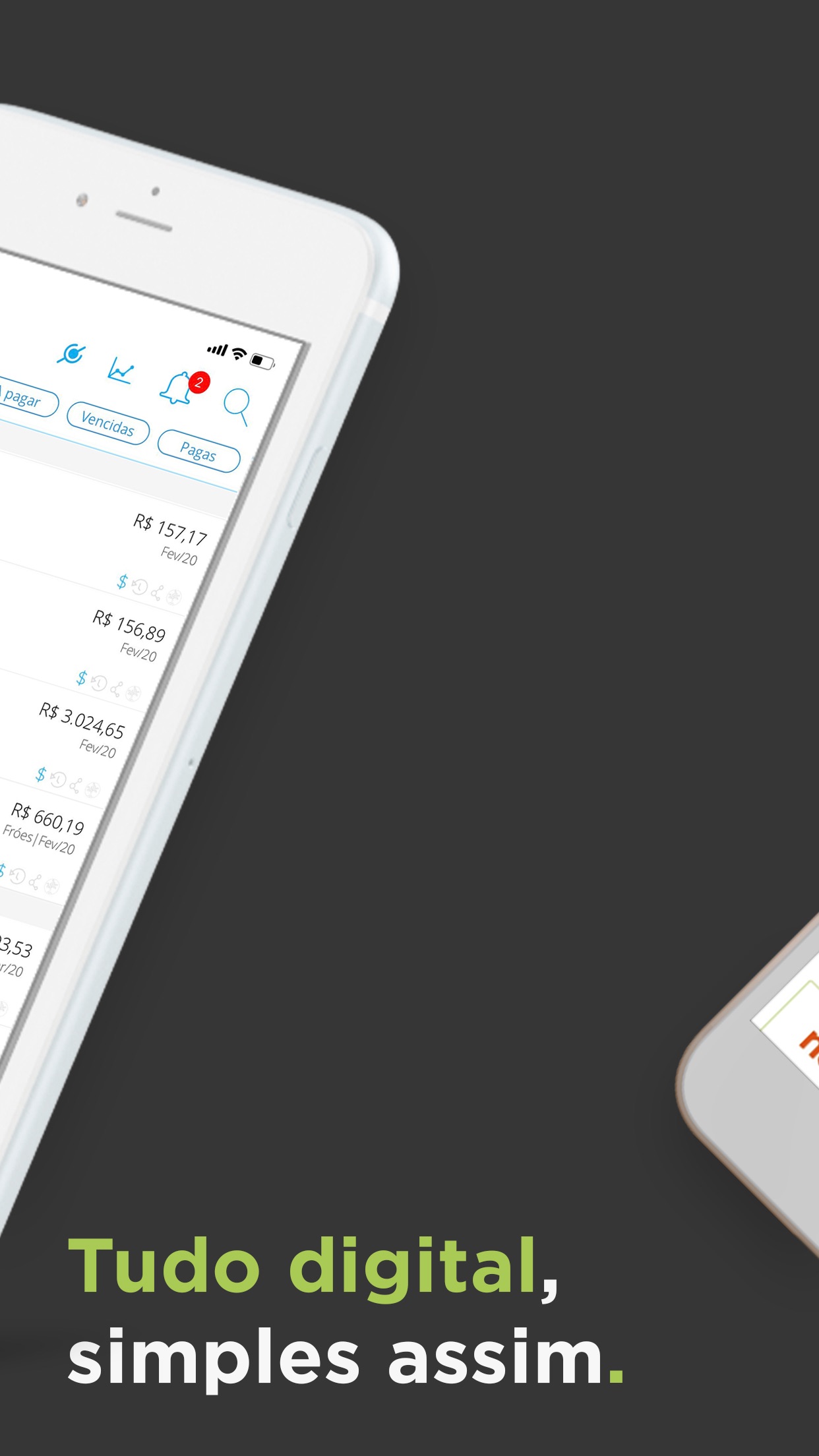 Screenshot do app papelada - controle de contas