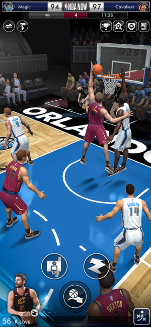 Captura de pantalla del juego de baloncesto NBA NOW Mobile