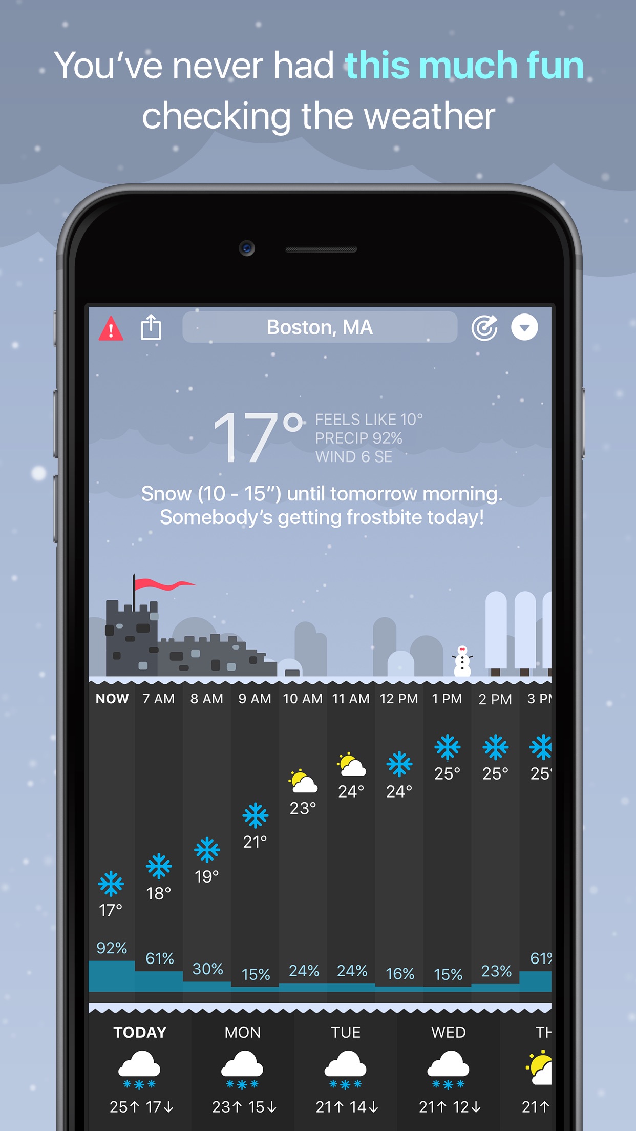 Screenshot do app CARROT Weather