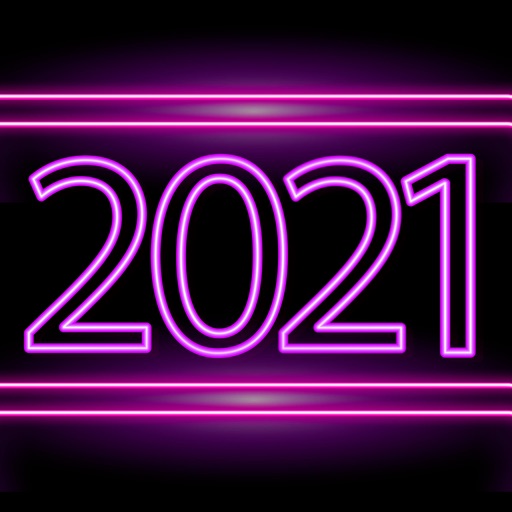 2021 Neon New Year Stickers icon