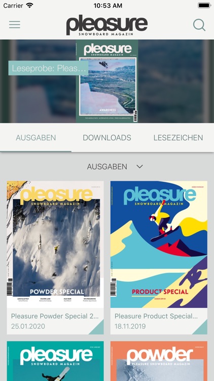 Pleasure Snowboard Magazin