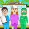 Pretend town hospital games allow you to touch and interact with everything in the hospital and play with them