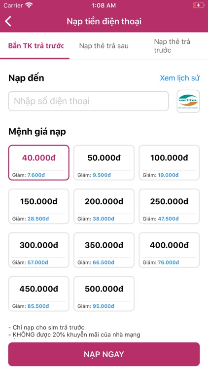 Ví thẻ - Thẻ điện thoại giá rẻ