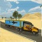 Let’s move around the island in cargo transporter Truck while driving