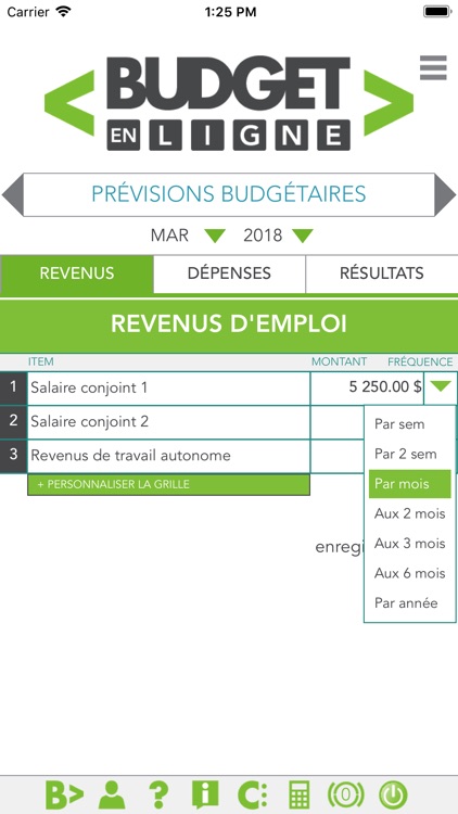 Budget en ligne