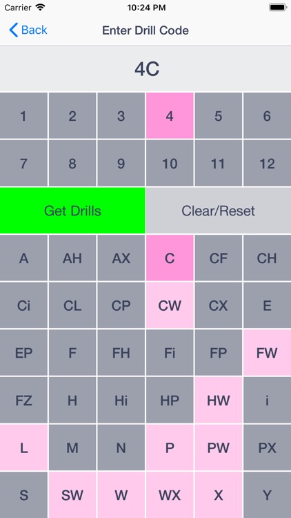 ERG Drill Codes